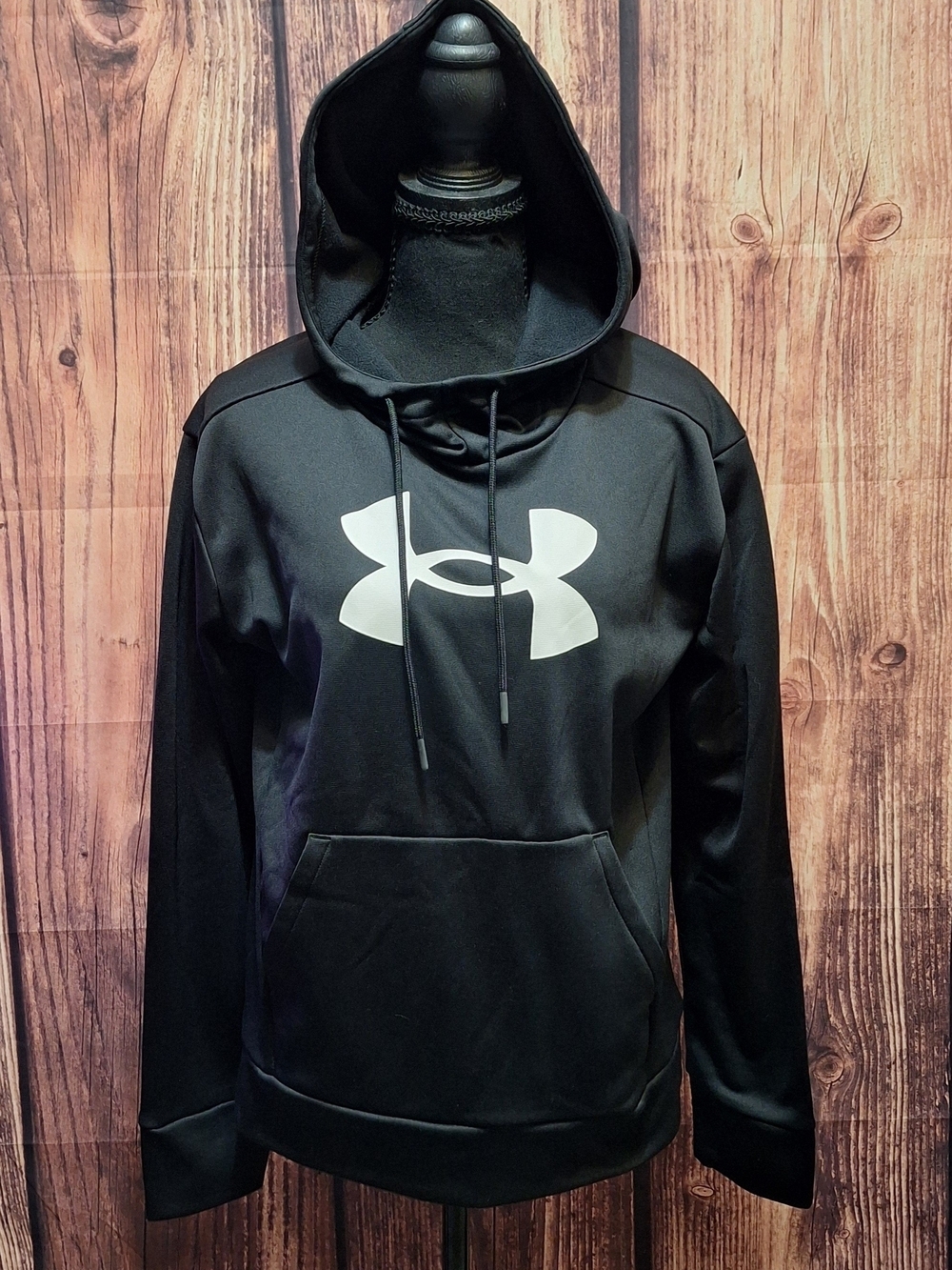 Under Armour Black Hoodie with White UA Logo Womens Size XS